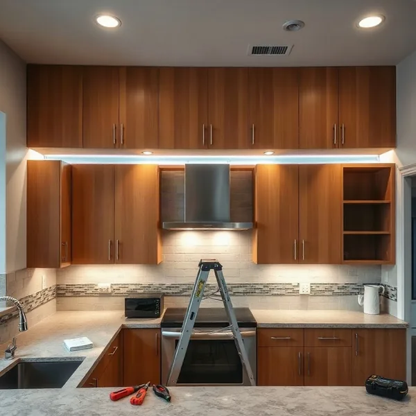 Professional Under Cabinet Lighting Installation in Yakima carried out by a licensed technician